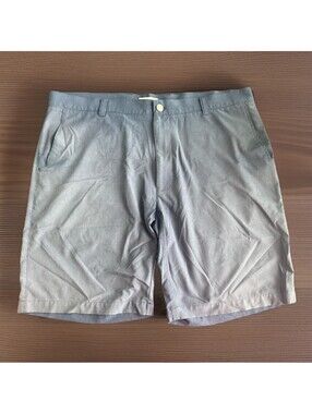 Peter Millar Shorts Mens 38 Gray Performance Microfiber Chino 9 Inseam Casual